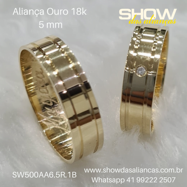  Par de alianças de ouro 18K - APE510